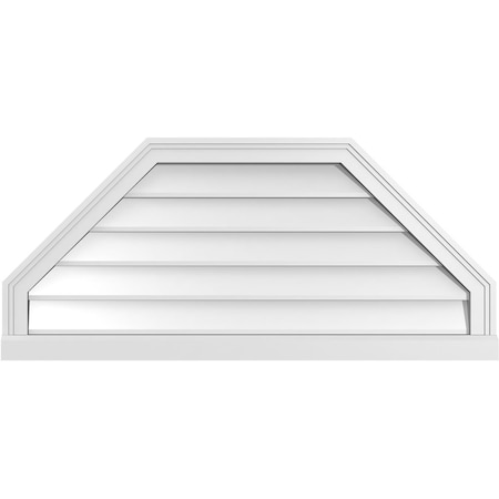 Ekena Millwork Octagonal Top Surface Mount PVC Gable Vent w/ 2"W x 2"P Brickmould Sill Frame, 40"W x 18"H GVPOT40X1803SN